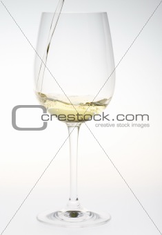wineglass with white wine