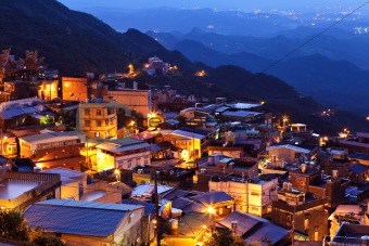 jiu fen village at night, in Taiwan