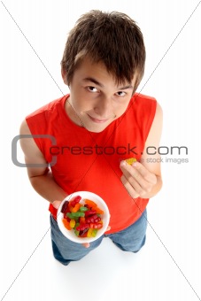 Boy eating lollies
