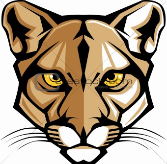 Cougar Panther Mascot Head Vector Graphic