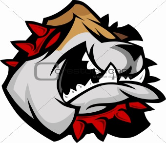 Mascot Bulldog  with Collar Vector Illustration