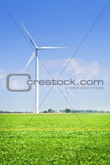Wind turbine in field