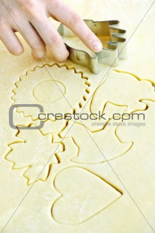 Cookie cutter and dough