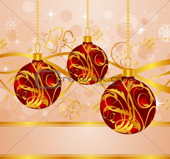 abstract background with Christmas balls