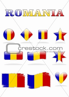romania flags button