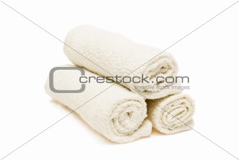 Three white towels