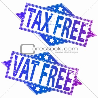 Tax Free and Vat Free rubber stamps.