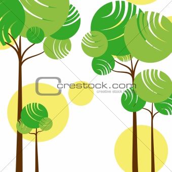 Abstract springtime green tree