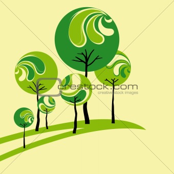 Abstract springtime green tree