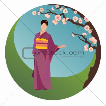Japanese woman in traditional clothes