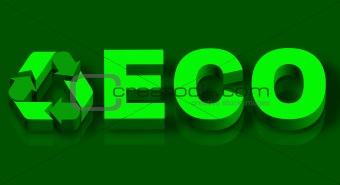 Eco word over green grass