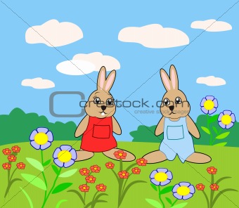 Two cute Rabbits