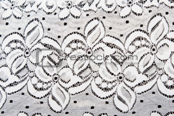 White lace with pattern in the manner of flower