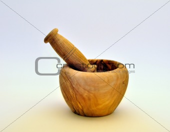 Mortar made by olive wood