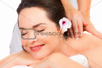Beautiful woman enjoying a massage