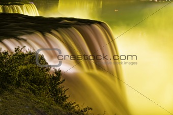 Niagara Falls on the American Side in Yellow.