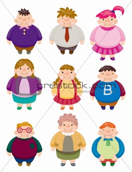 Cartoon Fat people icons