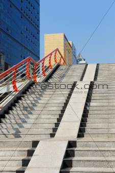 Stairs to footbridge