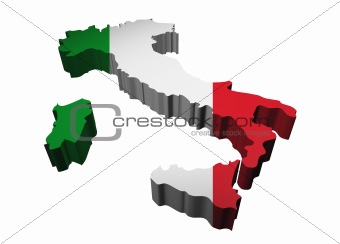 Illustration of italy map