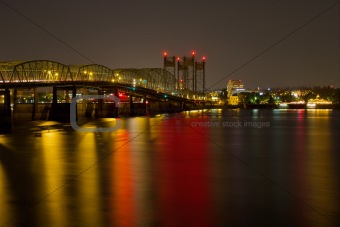 Light Trails on Columbia River Crossing Bridge