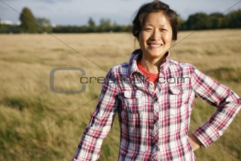 Smiling woman in the park 