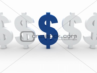 3d dollar blue currency