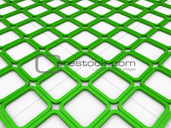 3d cube green square background