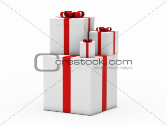 3d gift christmas red white 