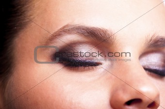 Closed eye with makeup