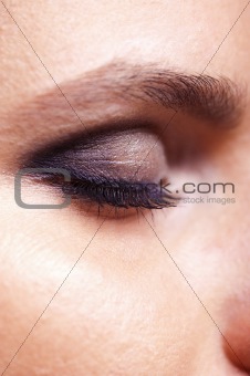 Closed eye with makeup