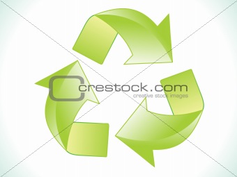 abstract green shiny eco recycle icon