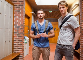 Handsome students posing