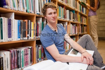Male student with books