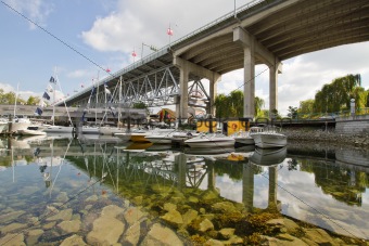 Marina under the Granville Street Bridge Vancouver BC