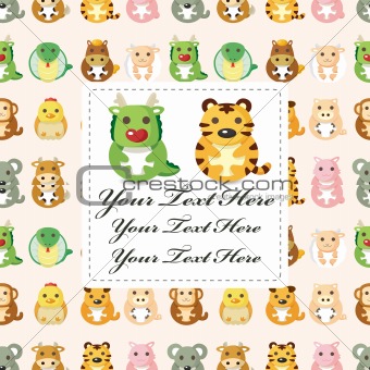 12 animal,Chinese Zodiac animal  card