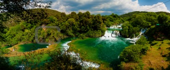 Panorama of waterfalls in Krka National Park, Croatia