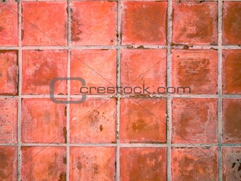 Red tile ceramic floor