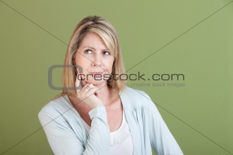 Woman With Finger on Chin