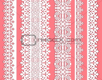 cute straight seamless lace vector set