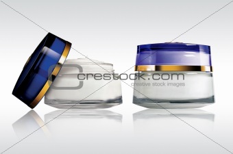 Cosmetics pack for cream isolated on white