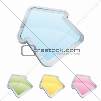 Home icon set in 4 transparent colors