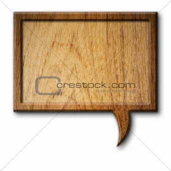 Teak Wood sign speech Rectangle