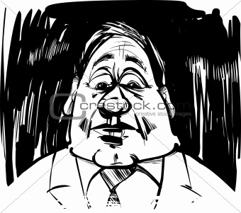 startled man caricature illustration