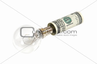 The lamp is inserted into the dollar