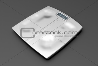Metal weight scale with footprints