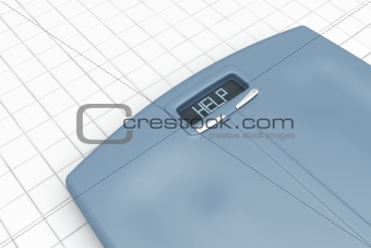 Weight scale with word HELP