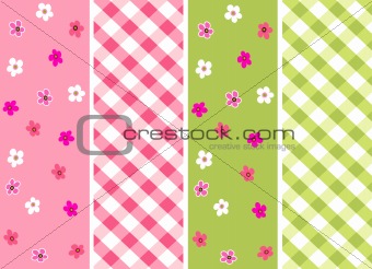 baby girl seamless patterns with fabric texture