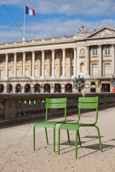 Parisian metallic chairs.