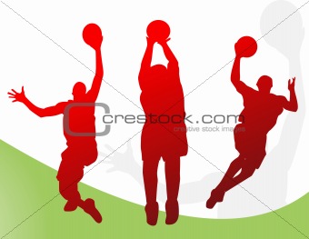 Basketball players vector