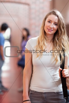 Portrait of a beautiful student posing